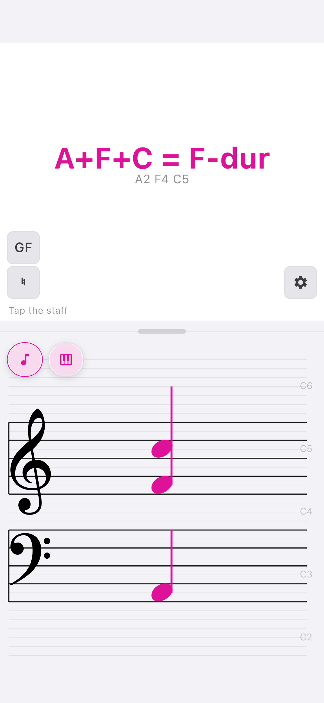 Tapping a note onto the staff and hearing it in Tap The Tone